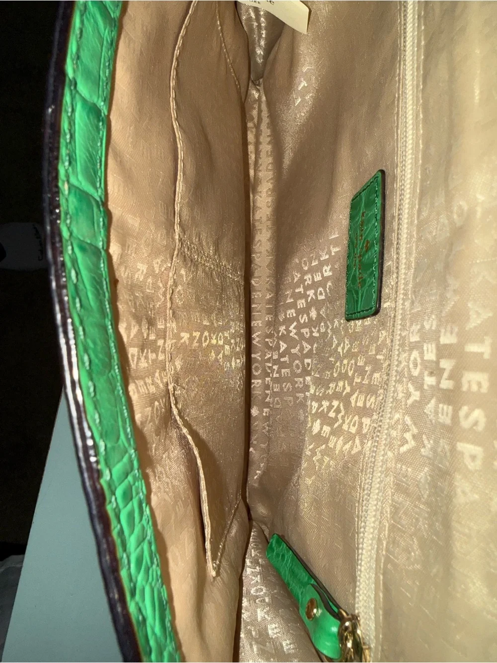 Kate Spade Croc-Embossed Orchard Valley Fiona Flap 2- Way COA Included